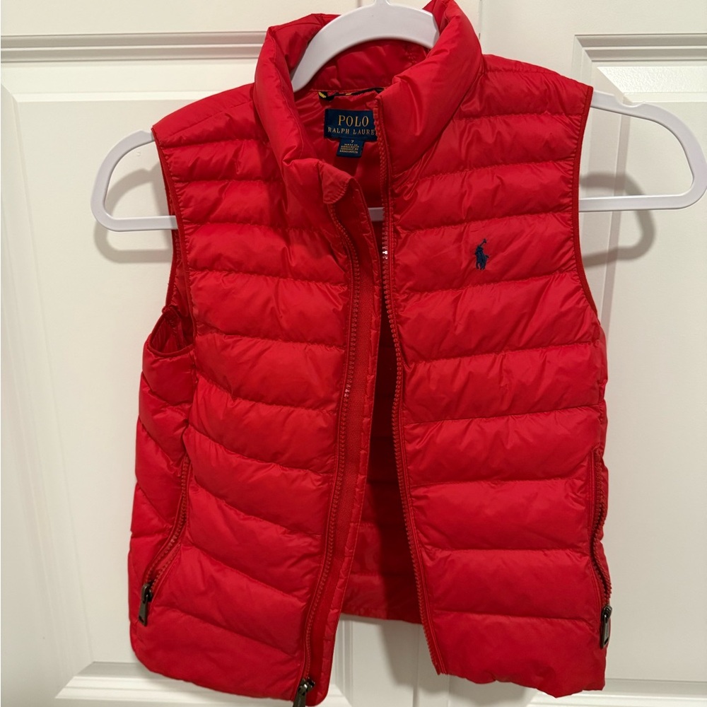 Polo Ralph Lauren Red Puffer Vest youth size 7 (great condition excellent)!